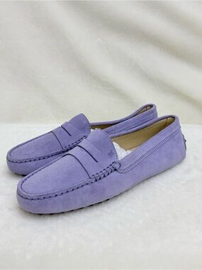 🚩steal Tod's Lavender Suede Penny Loafers